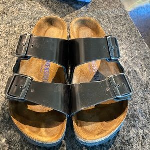 Birkenstock Arizona Gunmetal Gray Sz 38 Excellent